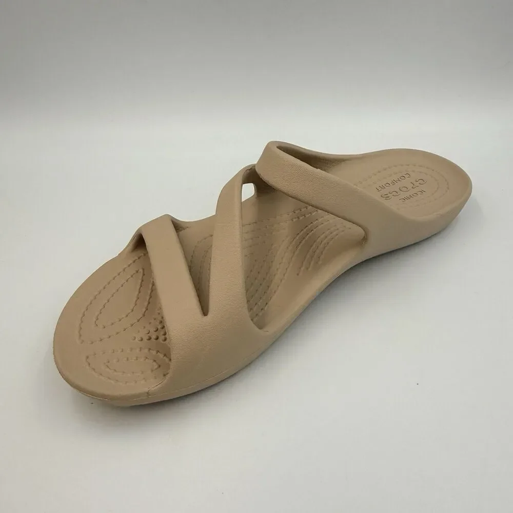 Crocs Women Kadee II Taupe Strappy Sandals 7 Right Shoe Only Amputee Replacement